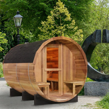 6-Person Patchwork Red Cedar Traditional Steam Sauna without Scarabs